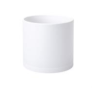 D'vine Dev 8 Inch Plastic Planter Pots for Plant Pot with Drainage Hole and Seamless Saucers, White Color, 74-X-A-1