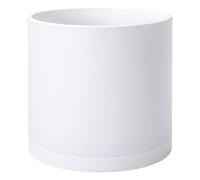 D'vine Dev, Vaso in plastica bianca da 35,5 cm, con foro di drenaggio e piattino senza saldature, 74-X-A-4