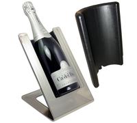 Dvm Stand Refrigerante - Contatto - Gelette Termica Vino - per Bottiglie Standard da 75 cl (Contatto Metal Silver, Elemento Nero)