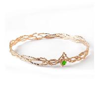 DVMSIEF Copricapo Elfo Accessorio for capelli con strass Corona foglie Waterdrop Tiara Gioielli da sposa Donna Strass artificiale Party Princess Elf(Green)