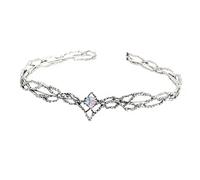 DVMSIEF Copricapo Elfo Elfi Corona Copricapo Waterdrop Zircone Accessori for capelli da sposa for gioielli con fascia unisex(Silver)