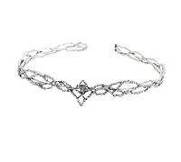 DVMSIEF Copricapo Elfo Elfi Corona Tiara Donna Waterdrop Zircone Fascia Accessori for capelli da sposa Regali Gioielli Copricapo(Silver Black)