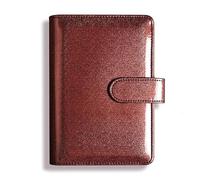 DVMSIEF Quaderno Ad Anelli Manuale creativo glitterato Blocco note scintillante Notebook con motivo laser a conchiglia Custodia a fogli mobili A5 in pelle PU(Dark Brown)