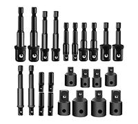 dvnFWKc kit di adattatori per boccole d'urto, Kit set punte da trapano con adattatore for bussola di prolunga a impatto 7/8/16/24 pezzi(24pcs)