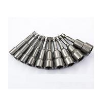 dvnFWKc kit di adattatori per boccole d'urto, Set di dadi for cacciavite da 6-19 mm, a impatto con gambo esagonale 1/4, punte for trapano, chiave a bussola(615mm(10pcs))