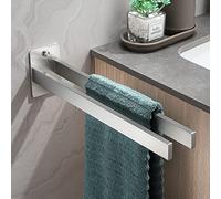 Dvocel Porta Asciugamani Bagno da Parete Portasciugamani Doppio 304 in Acciaio Inox Porta Salviette da Muro 2 Bracci Rettangolare per Cucina e Bagno Argento
