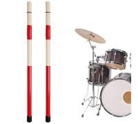 DVOFU 2 paia di spazzole per bacchette da 40 cm, in bambù, bacchette per batteria, per jazz, acustica, rock band, percussioni, amanti della musica (rosso)