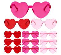 DVOFU Occhiali da sole a forma di cuore per San Valentino, 12 pezzi, accessori alla moda da donna, perfetti per costumi cosplay e bomboniere
