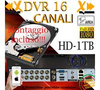 DVR 16 canali AHD/NVR kit completo di montaggio Hard Disk 1TB montaggio in om...