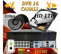 DVR 16 canali AHD/NVR kit completo montaggio completo Hard Disk 1TB in omaggi...