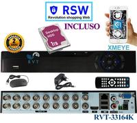 DVR NVR 16 Canali HARD DISK 1 TERA Full HD 2 MP IP 5 MP Ibrido AHD CVI TVI CVBS
