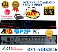 DVR 16 CANALI IBRIDO ANALOGICO DIGITALE AHD DVR NVR PROFESSIONALE FULL HD 5 IN 1
