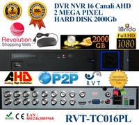 DVR 16 Canali CH AHD P2P CLOUD TVCC PTZ ibrido Analogico/AHD top Quality full hd