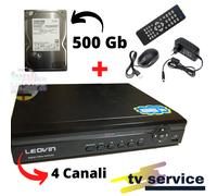 DVR 4 Canali AHD + Hard Disk 500Gb Seagate Barracuda Videosorveglianza Cloud