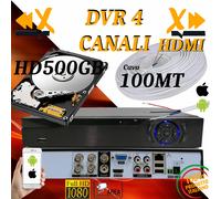 DVR 4 canali AHD/NVR kit compreso di Hard Disk 500GB con cavo professionale ...