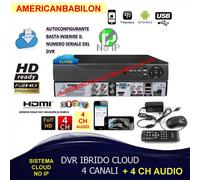 DVR 4 CANALI D1 960H HDMI CLOUD VIDEOSORVEGLIANZA IBRIDO VIDEOREGISTRATORE TVCC