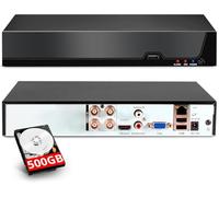 DVR 4 Canali di Sorveglianza, Videoregistratore 5MP Lite 6 in1 Registratore di Sicurezza con HDD 500 GB, Rilevamento di Persone/Veicoli per Sistema di Telecamere CCTV Analogico/XVI AHD TVI CVBS CVI IP