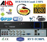 DVR 8 CANALI IBRIDO AHD 2 MPX PROFESSIONALE P2P GESTIONE REMOTA App Xmeye