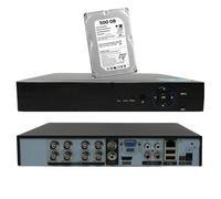 DVR 8 canavli BNC 2MPX con HDD 500 GB ibrido 5 IN 1 FULL HD OnvifF NVR P2P CLOUD