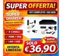 DVR APRICA® 8 Canali H.264 HDMI VGA LAN 2USB RS485 Allarme Kit NO HDD 12V