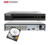 DVR HIKVISION 16 CANALI 4 MPX IBRIDO CLOUD APP CELLULARE HWD-6216MH HD 500 GB