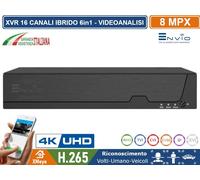 DVR/XVR IBRIDO AI 16 CANALI 4K ULTRA HD 8MP 6 IN 1 HUMAN DETECT FACE RECOGNITION