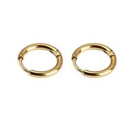 DVRK® 2 Orecchini Uomo Cerchio in Oro 18k o Argento su Base di Acciaio Inossidabile 316L - Orecchini Uomo 15 mm Resistenti all'Acqua e al Sudore - Gioelli - Unisex
