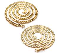 DVRK® Set 2 Collane Uomo Oro 18k con Base in Acciaio Inossidabile 316L - Collana Uomo Oro Cubana e Catena Resistenti all'Acqua e al Sudore - Regalo, Gioelli