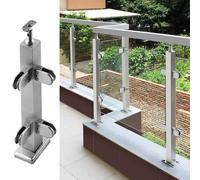 DVTFRUI Palo della Ringhiera di Vetro Nero, Sistema di Ringhiera dell'Acciaio Inossidabile 304 per Il Balcone Interno O Esterno,Corner Post,39.4 inch/100cm
