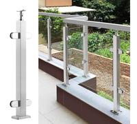 DVTFRUI Palo della Ringhiera di Vetro Nero, Sistema di Ringhiera dell'Acciaio Inossidabile 304 per Il Balcone Interno O Esterno,Mid Post,35.8 in/91cm