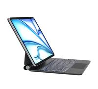 DVWDVW Custodia per tastiera per iPad Air 11" (M3/M2 2025/2024) e iPad Pro 11 (4a/3a/2a/1a generazione), iPad Air 5a/4a custodia magica, trackpad multi-touch, retroilluminazione a 7 colori, nero