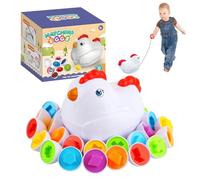 Dwafill Uova Montessori, 12 Uova Abbinate Giocattoli, Stockaggio Automobile Gallina, Giocattoli Sensoriali, Sviluppo Competenze Triage, Uovo Giocattolo per Bambini, L'Educazione Prescolare, Pasqua