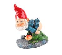 Dwarf Garden Gnome Statues Decoration, 10x10.5x14cm / 3.9x4.1x5.5in Ornamenti decorativi nani in resina graziosi decorazioni di figure gnomi per esterno ornamento del prato da