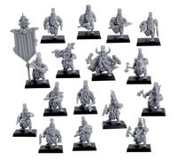 Dwarf Slayers Berserkers - 16 miniature per DnD e Wargaming | Modelli in resina in scala 32 mm | Miniature Kyoushuneko | basi quadrate da 25 mm non attaccate