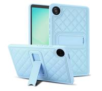 DWaybox Custodia per Samsung Galaxy Tab A11 8.7" X130, Cover Premium in PU con Motivo Rombo Diamante e Cavalletto Pieghevole, Paraurti in TPU Antiuurti e Guscio Posteriore in PC -Blu