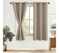 DWCN 2 Pezzi Tenda per Bambini con Anelli Tende Termiche Isolanti per Interni per Soggiorno, Marrone Grigiastro, 117x137 CM (Larghezza x Altezza)