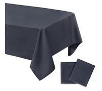 DWCN 2 tovaglie impermeabili, antimacchia, lavabili, per sala da pranzo, casa, giardino, feste e matrimoni, 140 x 280 cm, colore: grigio