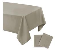 DWCN 2 tovaglie impermeabili, antimacchia, lavabili, per sala da pranzo, casa, giardino, feste e matrimoni, 140 x 240 cm, colore: grigio talpa