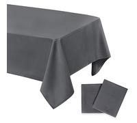 DWCN 2 tovaglie impermeabili, antimacchia, lavabili, per sala da pranzo, casa, giardino, feste e matrimoni, 130 x 160 cm, colore: grigio chiaro