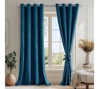 DWCN Navy Blue - Set di 2 tende in velluto, altezza 260 x 140 cm, morbide e moderne, con occhielli per il soggiorno, oscuranti, per camera da letto, protezione dal freddo