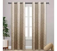 DWCN Ombre Tende oscuranti per camera da letto, motivo damascato, isolamento termico, a risparmio energetico, con occhielli, per soggiorno, set di 2 tende per finestre, 106 x 213 cm, colore: tortora