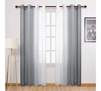 DWCN Ombre tende velate con occhielli nella parte superiore semi-voile per soggiorno 52W x 84L Evelina