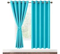 DWCN Tende Oscuranti con Occhielli, 2 pezzi Tende per Soggiorno e Camera da Letto, Turchese, 167x183 CM (Larghezza x Altezza)
