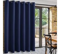 DWCN Tende oscuranti larghe per porta, 1 pannello per camera da letto e soggiorno, isolamento termico, blu navy, 254 x 243,8 cm di larghezza per lunghezza