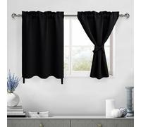 DWCN Tende oscuranti nere per soggiorno, camera da letto, finestra piccola, 86 x 61 cm, tende termiche corte per bar, camera dei ragazzi, cucina, cantina, 1 paio