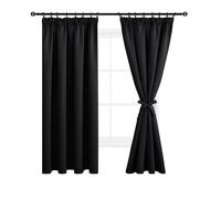 DWCN, Tende oscuranti per camera da letto - Tende plissettate per camera da letto, tende isolate termicamente per la decorazione della casa, tende oscuranti per soggiorno, 140 x 175 cm, nero, 2