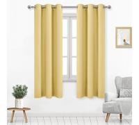 DWCN Tende oscuranti per soggiorno, camera da letto, tinta unita, protezione termica per la privacy, colore giallo chiaro, 96 x 160 cm, set da 2