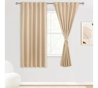 DWCN Tende oscuranti per soggiorno, con linguetta posteriore, lunghezza 160 cm, isolamento termico, tende oscuranti con fermatende per camera da letto, 132 cm di larghezza e 160 cm di lunghezza, set