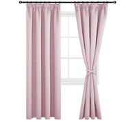 DWCN, Tende plissettate a pannello per camera da letto - Tende oscuranti per camera da letto, isolate termicamente, per soggiorno, 140 x 244 cm, rosa, 2 pannelli