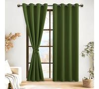 DWCN Tende Soggiorno Moderne Oscuranti con Occhielli, Tende Camera da Letto Oscuranti per Interni 2 Pezzi, Verde Oliva, 140x245 CM (Larghezza x Altezza)